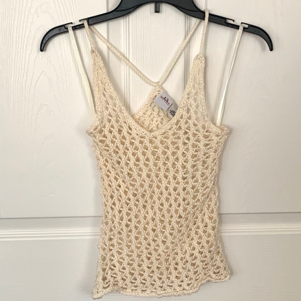 New vtg Armani exchange AX knit crochet sweater tank